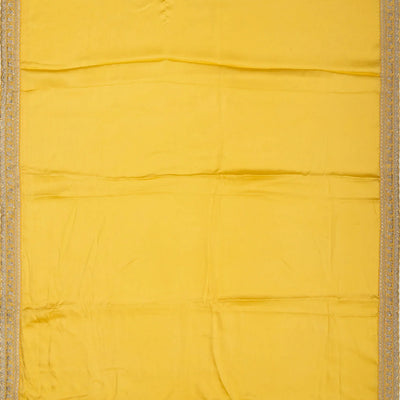Yellow Woven Banarasi Satin Saree With Embroidery