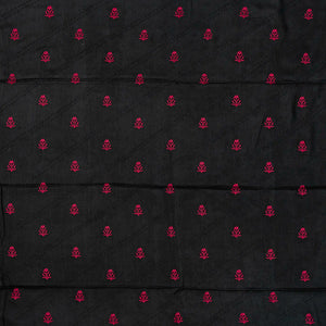 Black Handloom Tussar Silk Saree Printed With Birds Motifs