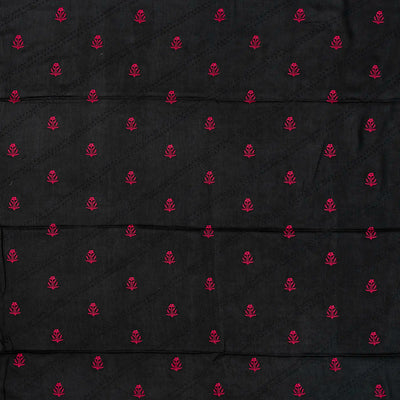 Black Handloom Tussar Silk Saree Printed With Birds Motifs