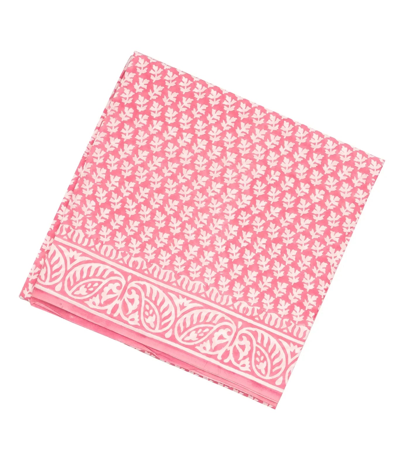 Baby Pink Woven Jaipur Cotton Saree Printed With Floral Motifs