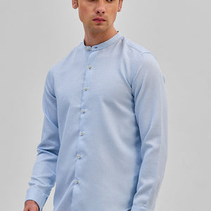 Light Blue Mandarin Slim Fit Shirt