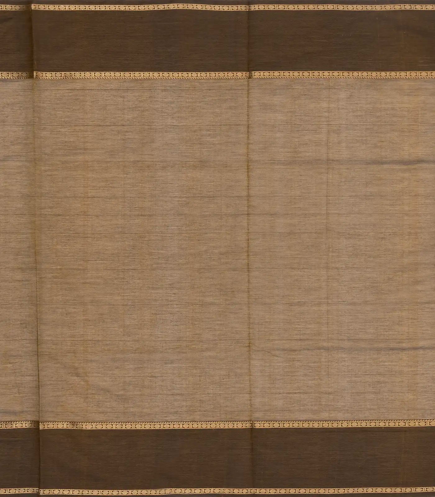 Dark Olive Handloom Silk Cotton Saree With Veldari stripes