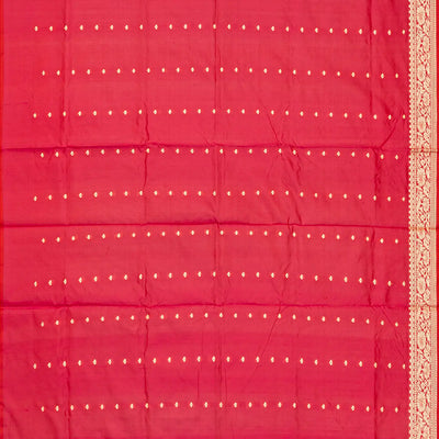 Pink woven Banarasi Silk Saree With Floral Motifs