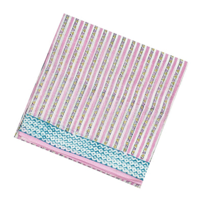Baby Pink Woven Jaipur Cotton Saree Printed With Stripes