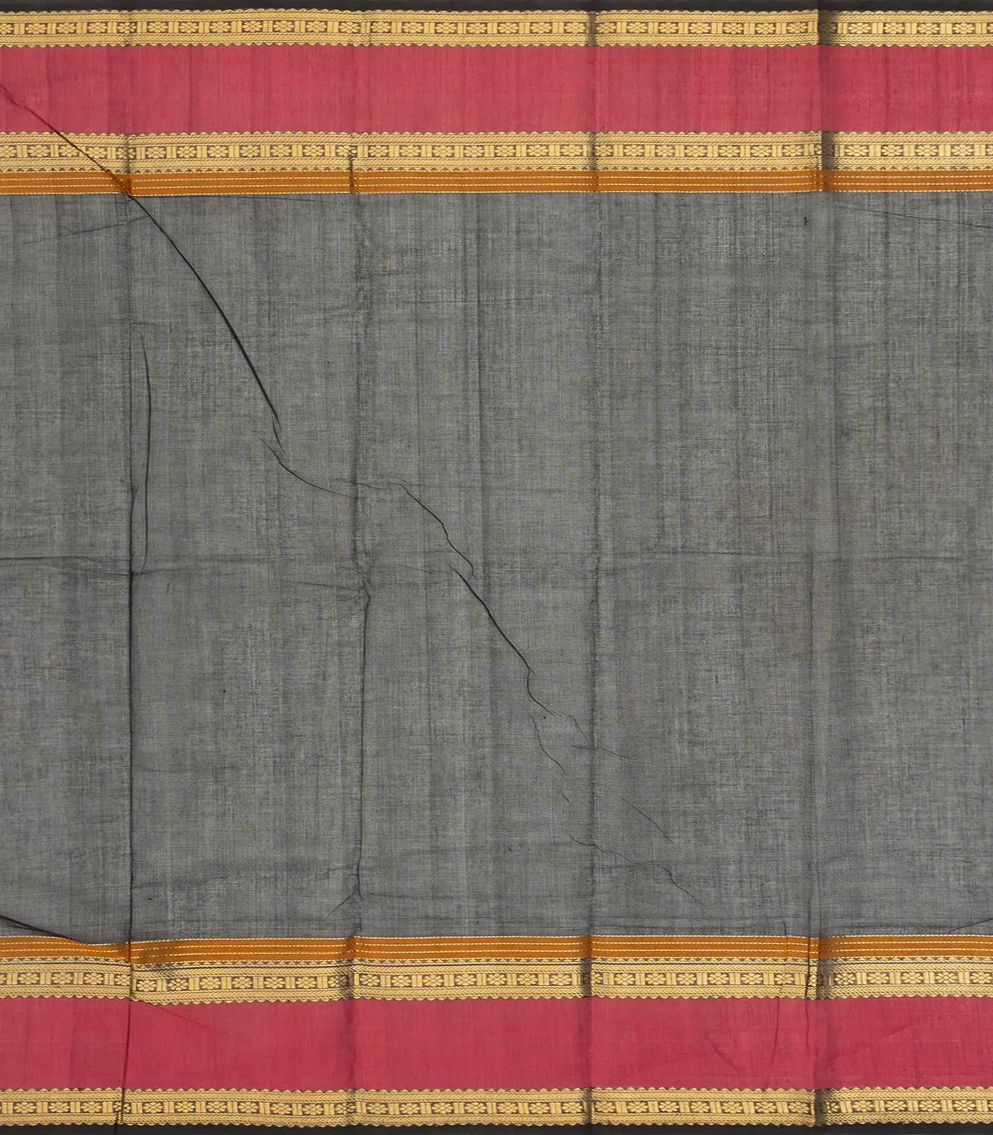 Black Handloom Kanchi Cotton Saree With Gandaberunda Buttas