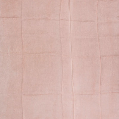 Baby Pink Handloom Tussar Linen Silk Saree With Chevron Motifs
