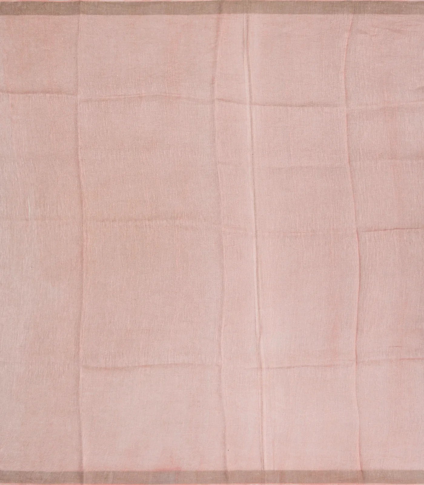 Baby Pink Handloom Tussar Linen Silk Saree With Chevron Motifs