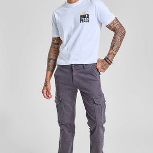 Grey Slim Fit Cargo Jeans