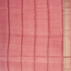 Peach Woven Banarasi Tissue Silk Saree With Floral Buttas