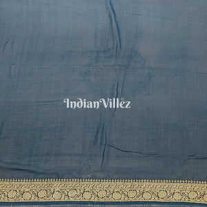 Sea Blue Pure Banarasi Khaddi Georgette Saree