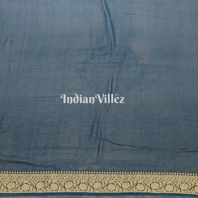 Sea Blue Pure Banarasi Khaddi Georgette Saree
