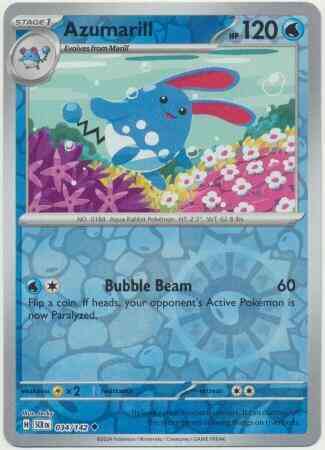 Azumarill - 034/142 - Uncommon [sv07-034] [Reverse Holo]