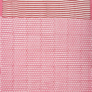 Red Woven Jaipur Cotton Saree Printed With Stripes