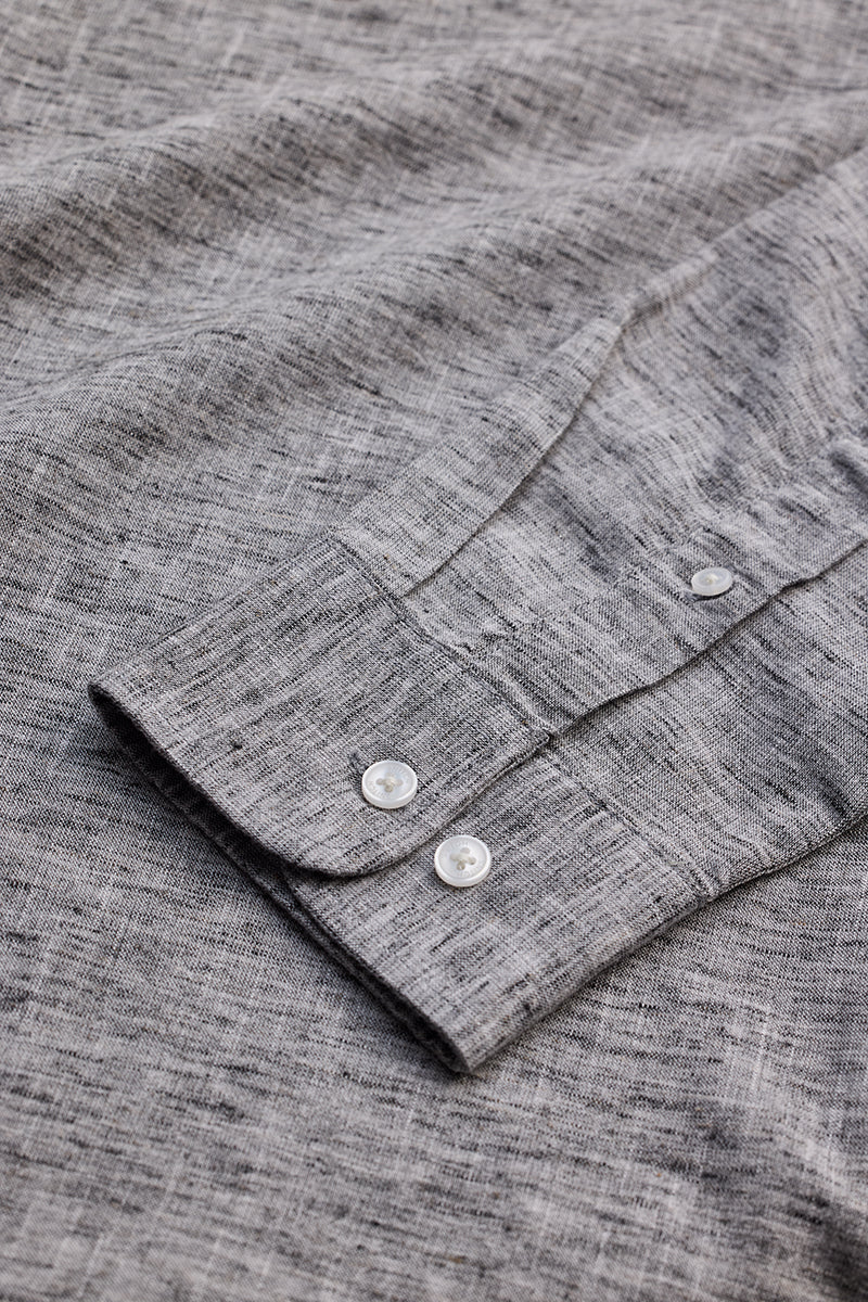 Black Linen Blend Shirt
