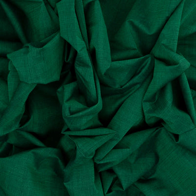 Dark Green Handloom Mangalagiri Cotton Saree With Zari Border