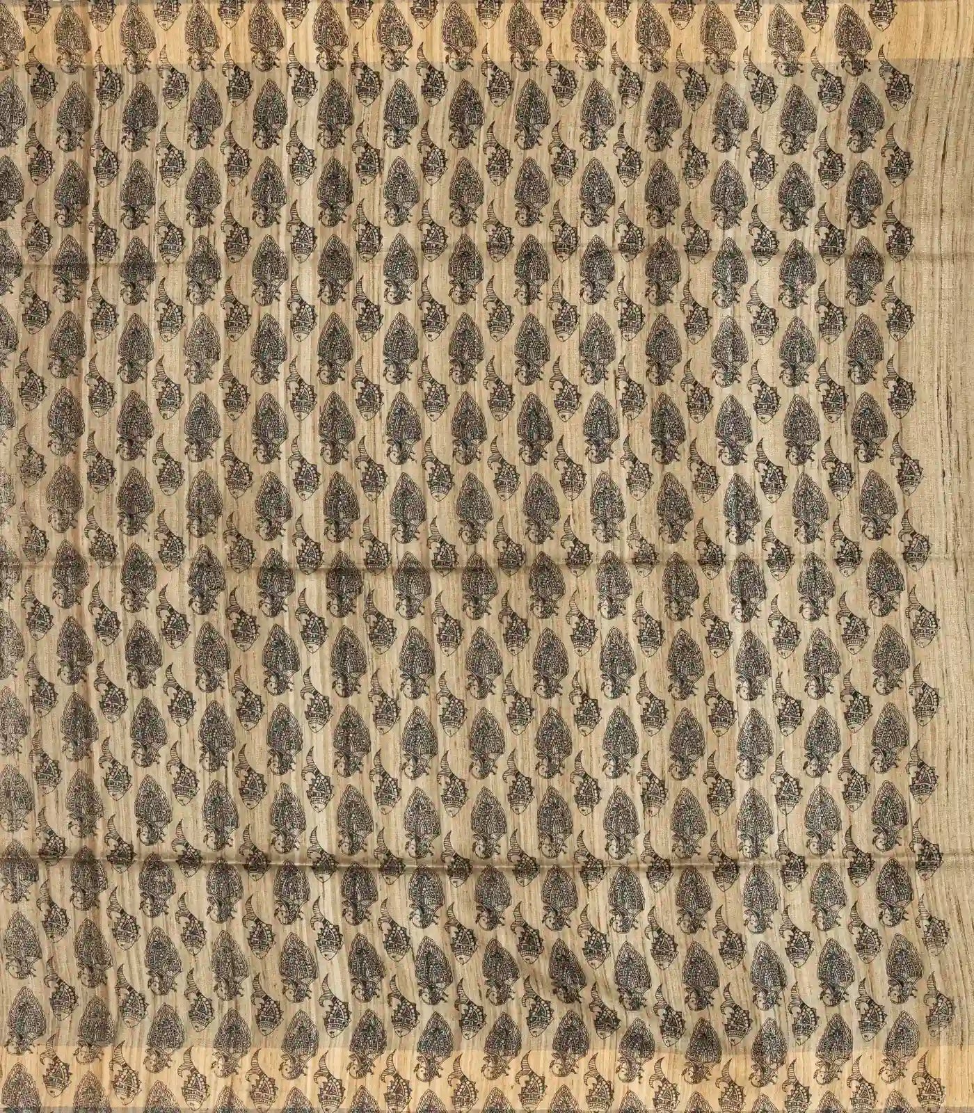 Crimson Handloom Dupion Silk Saree With Printed Princess Motifs