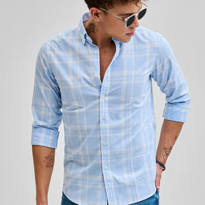 Light Blue Checks Oxford Shirt