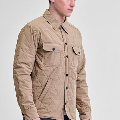Beige Double Pocket Relaxed Fit Jacket