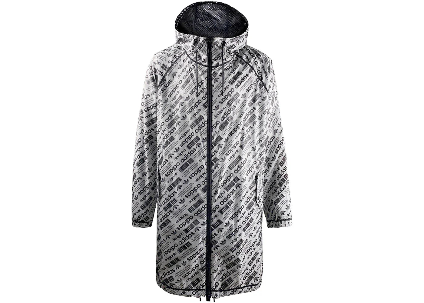 adidas AW Logo Print Shell Parka White/Black/Black