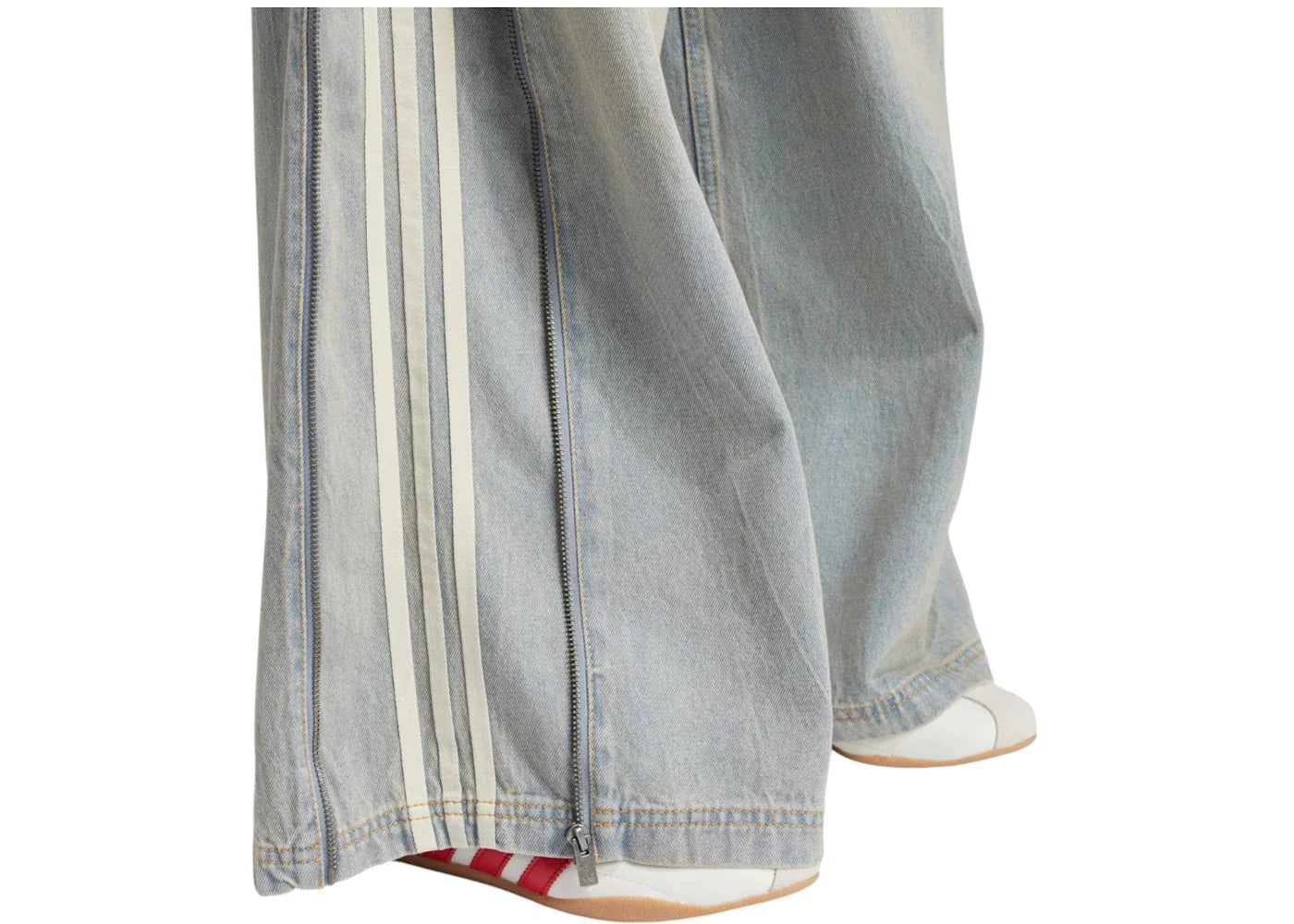adidas Adilenium Season 3 Zip Washed Denim Pants Light Denim