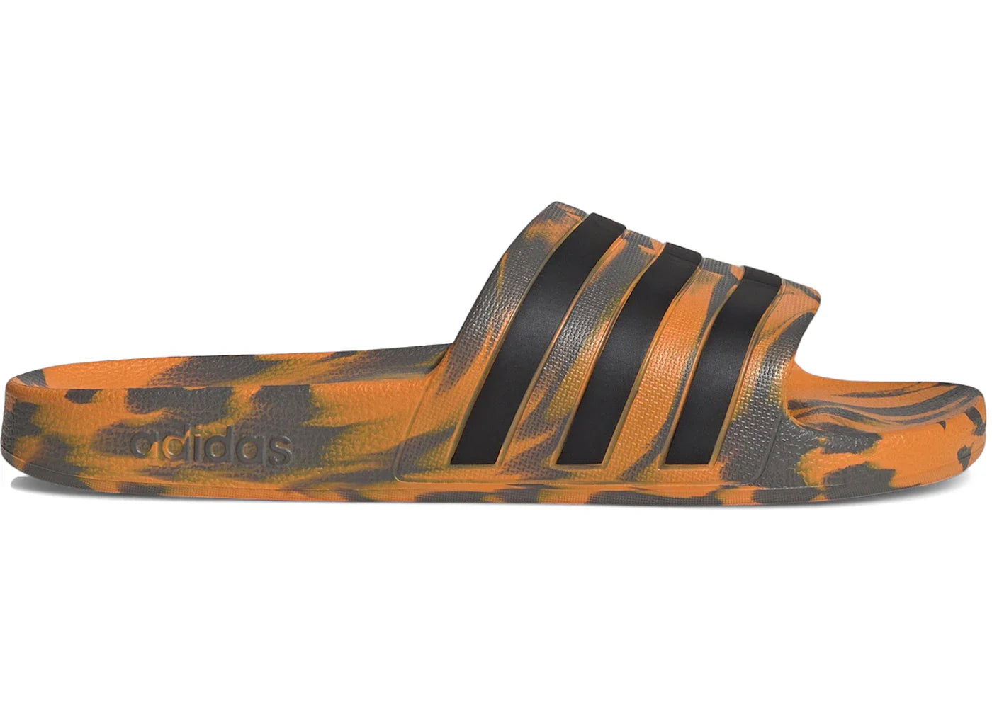 adidas Adilette Aqua Slides Charcoal Core Black Focus Orange