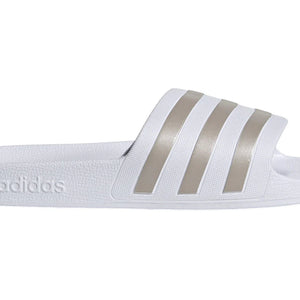 adidas Adilette Aqua Slides Cloud White Platinum Metallic
