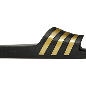 adidas Adilette Aqua Slides Core Black Gold Metallic