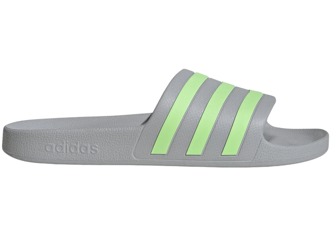 adidas Adilette Aqua Slides Grey Two Green Spark