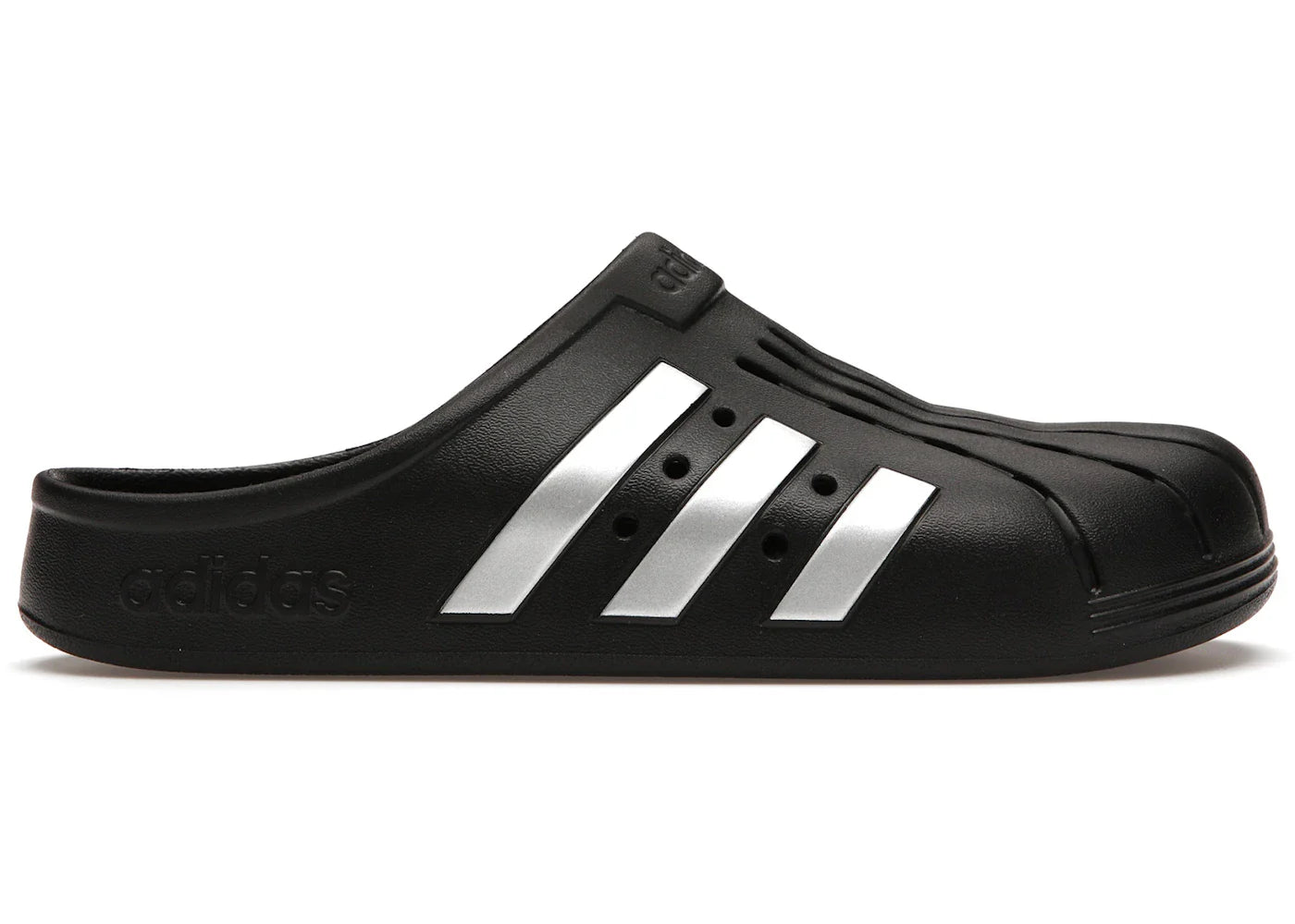 adidas Adilette Clog Black Silver