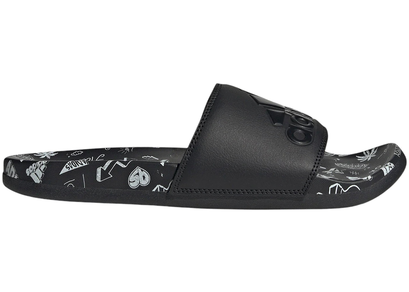 adidas Adilette Comfort Sandals Black Cloud White