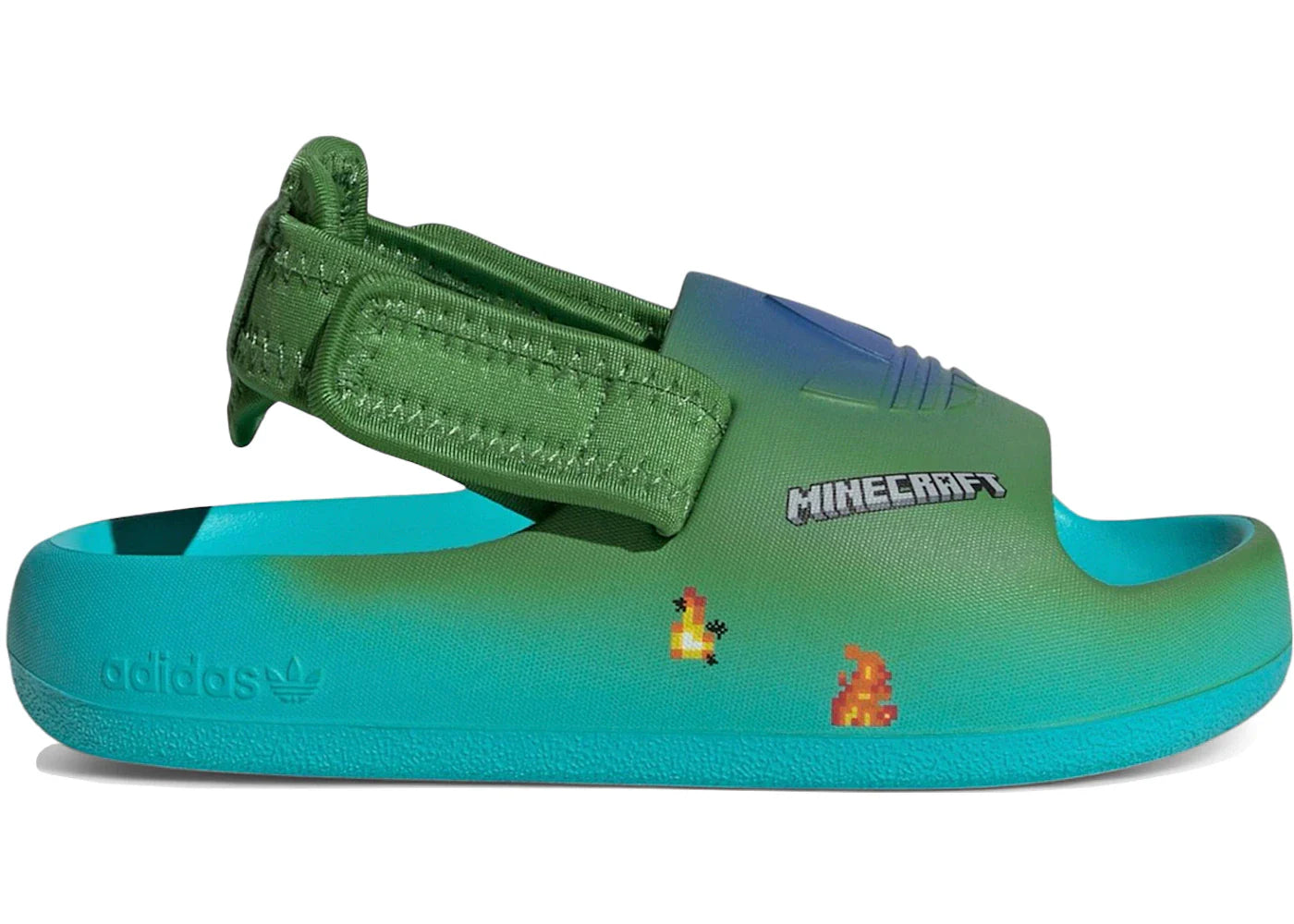 adidas Adilette Estrap Slides Minecraft Zombie (PS)