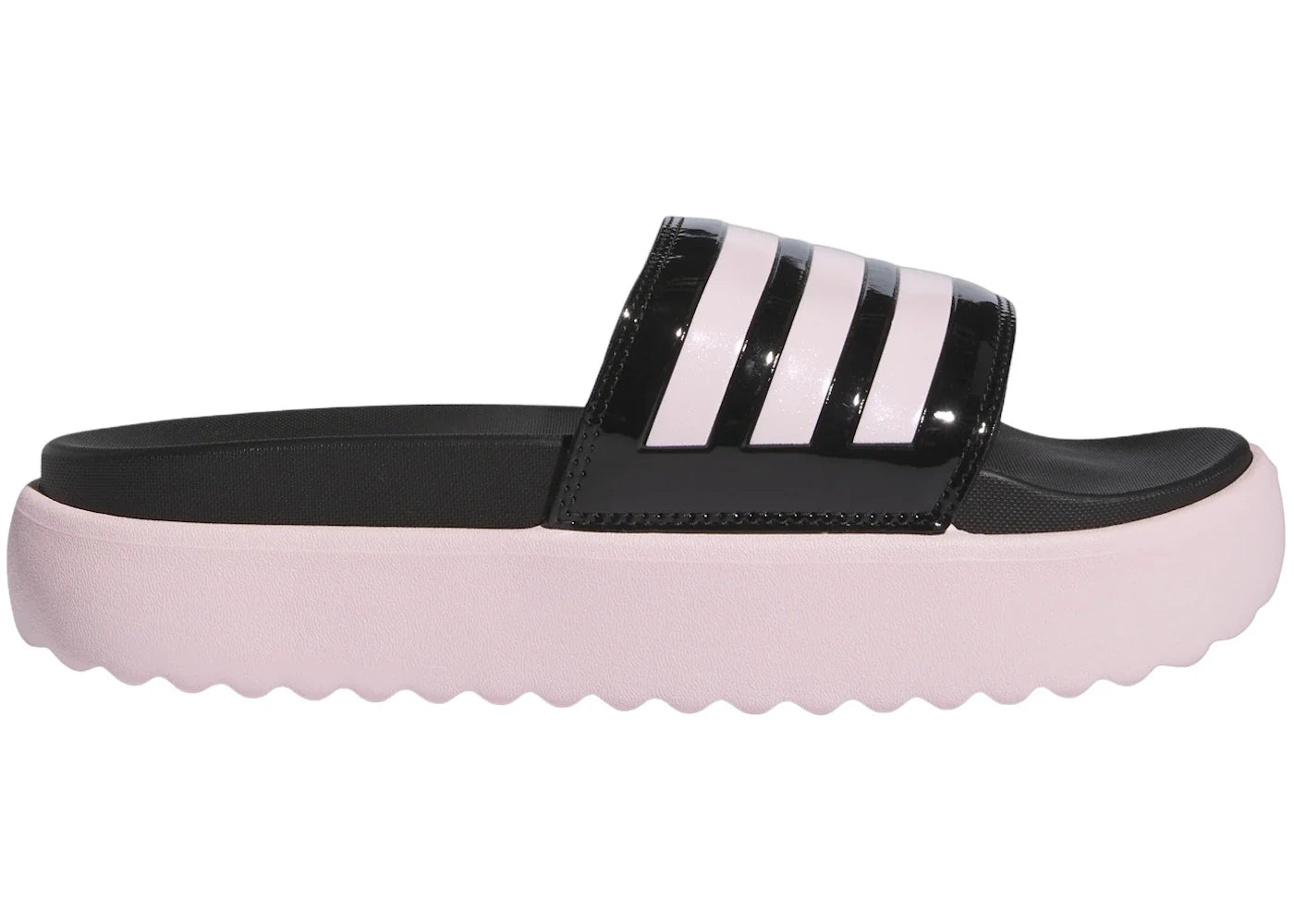 adidas Adilette Platform Slides Core Black Clear Pink (Women's)