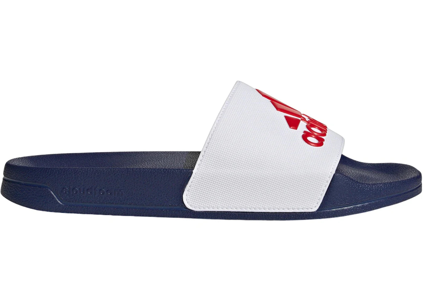 adidas Adilette Shower Slides Cloud White Better Scarlet Victory Blue