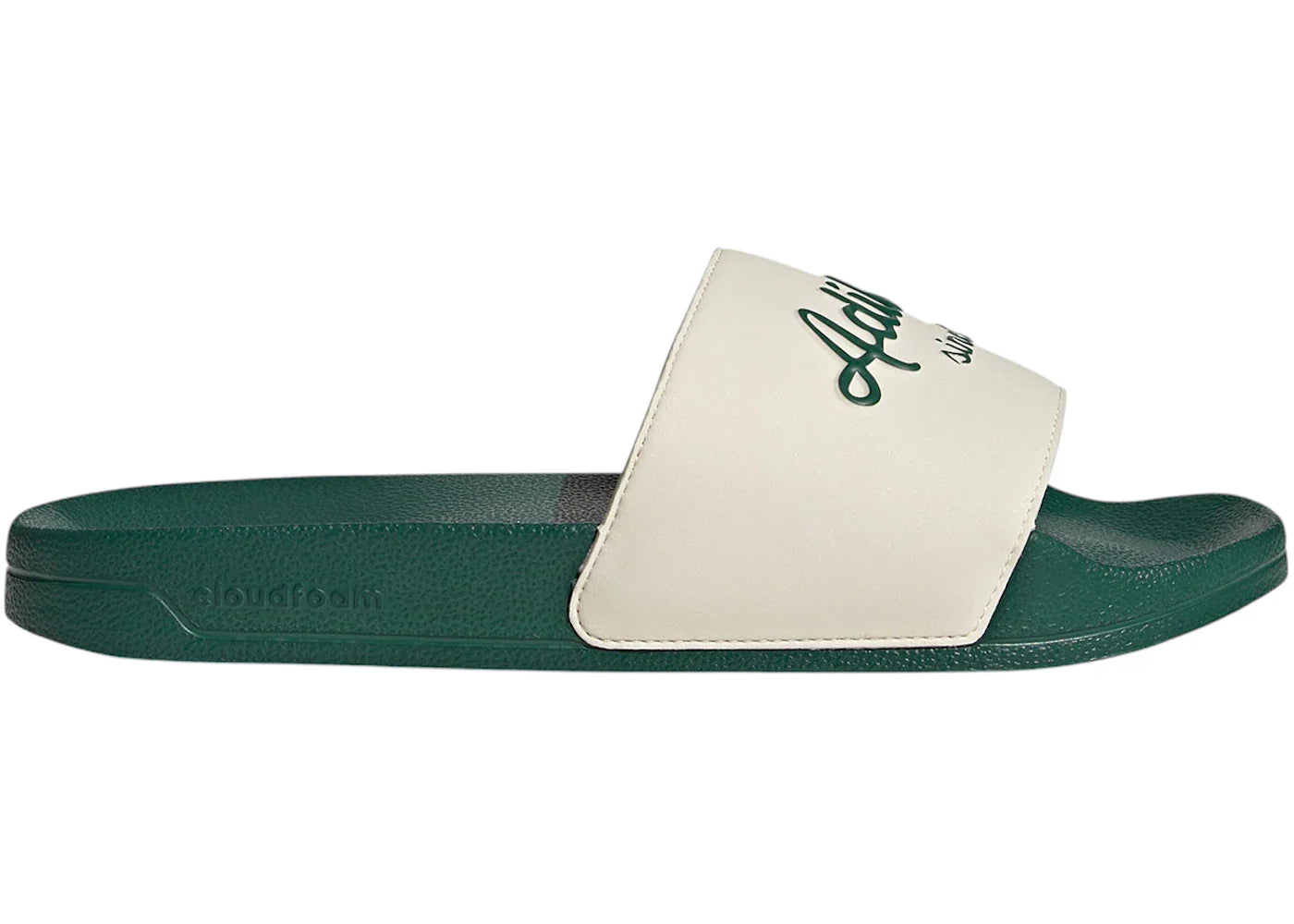 adidas Adilette Shower Slides Wonder White Collegiate Green