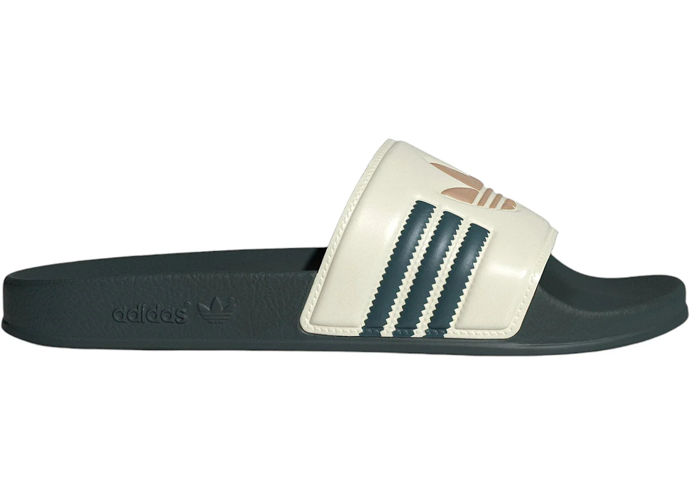 adidas Adilette Slides Cream White Mineral Green Warm Sandstone