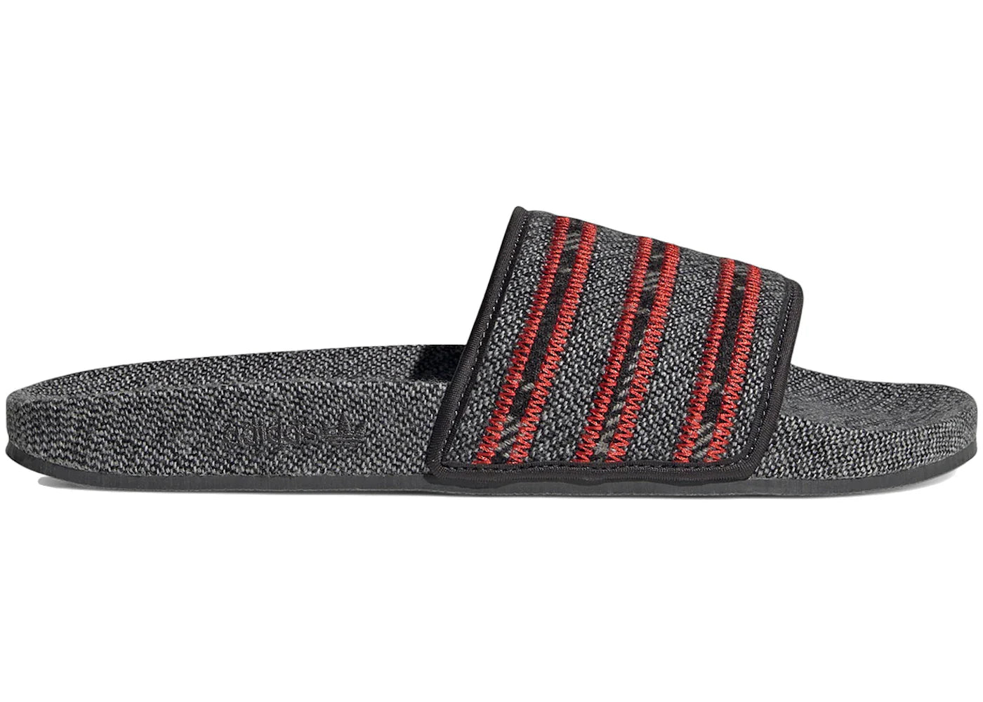 adidas Adilette Slides Vivid Red Solid Grey