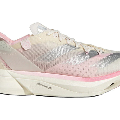 adidas Adizero Adios Pro 3 Chalk White Silver Metallic Clear Pink (Women's)