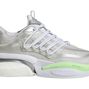adidas Alphaboost V1 Cloud White Silver Metallic Green Spark (Women's)
