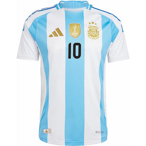 adidas Argentina 2024 Home Authentic Messi Jersey White/Blue Burst