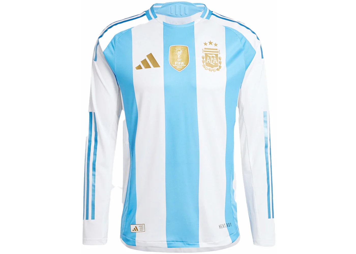 adidas Argentina 24 Long Sleeve Home Authentic Jersey White/Blue Burst