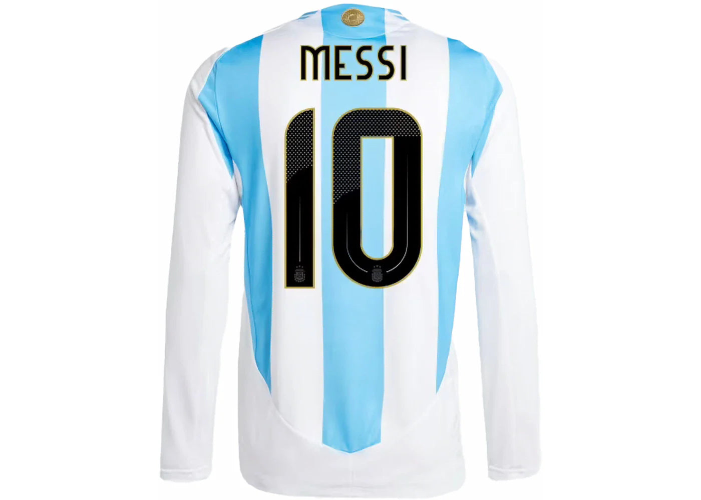 adidas Argentina 24 Long Sleeve Messi Home Authentic Jersey White/Blue Burst