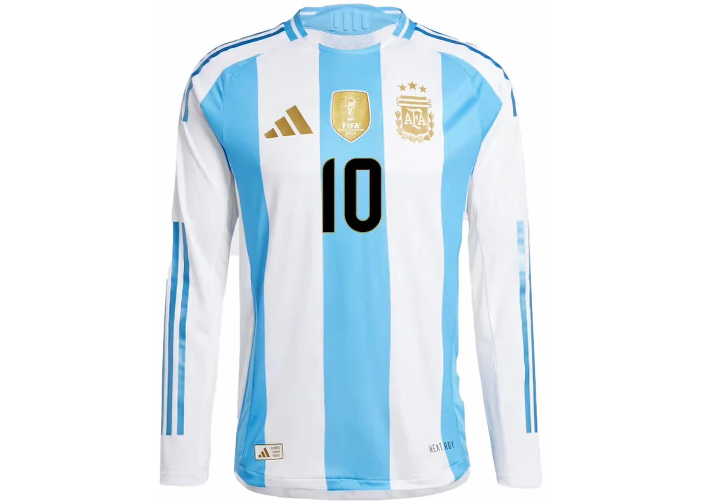 adidas Argentina 24 Long Sleeve Messi Home Authentic Jersey White/Blue Burst