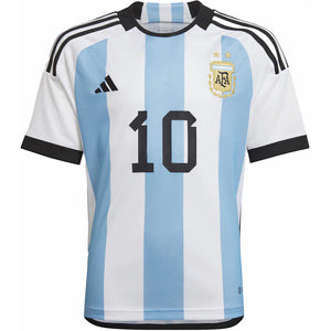 adidas Argentina Boys' 2022-23 Messi Home Jersey White/Light Blue
