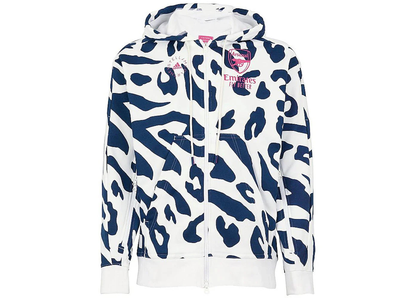 adidas Arsenal by Stella McCartney Full Zip Hoodie White/Blue