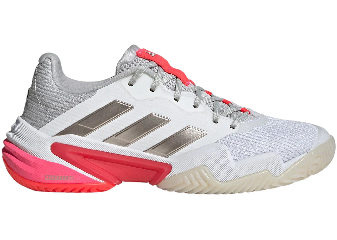 adidas Barricade 13 Cloud White Champagne Met. Lucid Red (Women's)