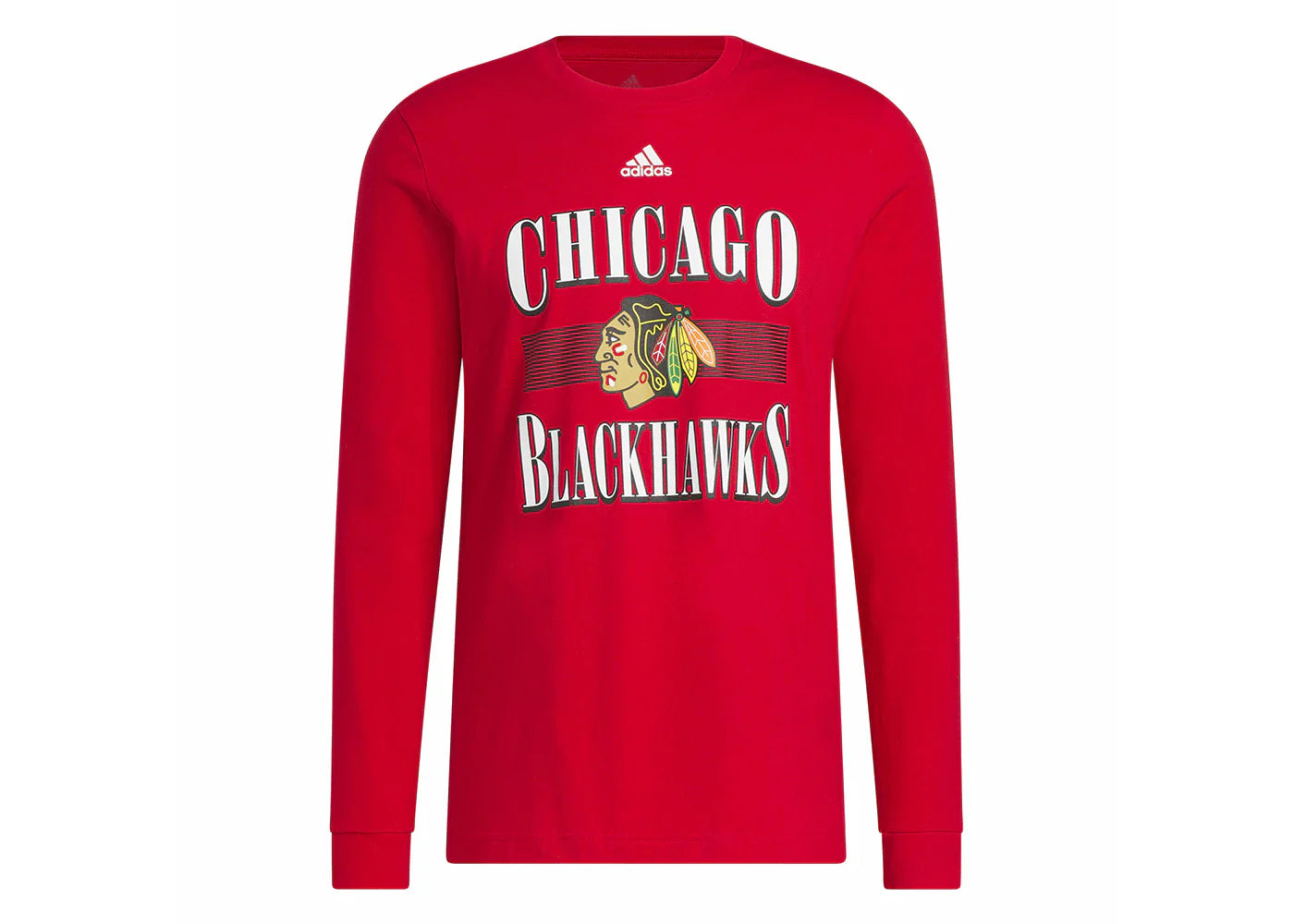 adidas Blackhawks Playmaker Long Sleeve Tee Red/Multi