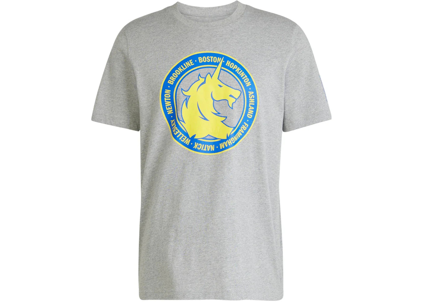 adidas Boston Marathon 2025 Logo Graphic Tee Medium Grey Heather