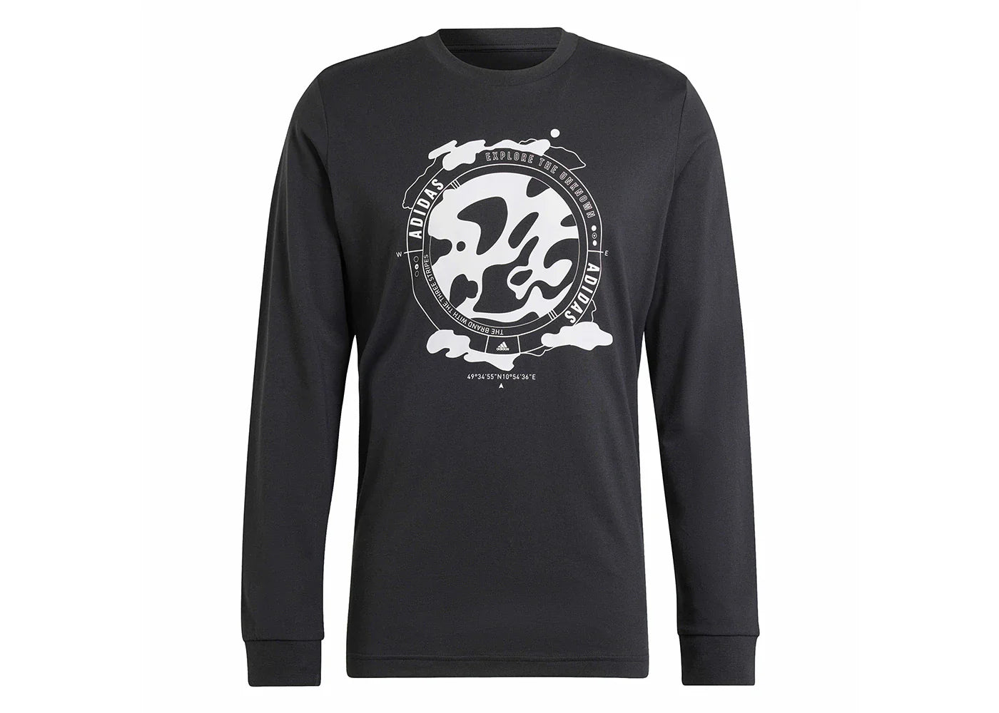 adidas City Escape Town Camo Long Sleeve Graphic Tee Black