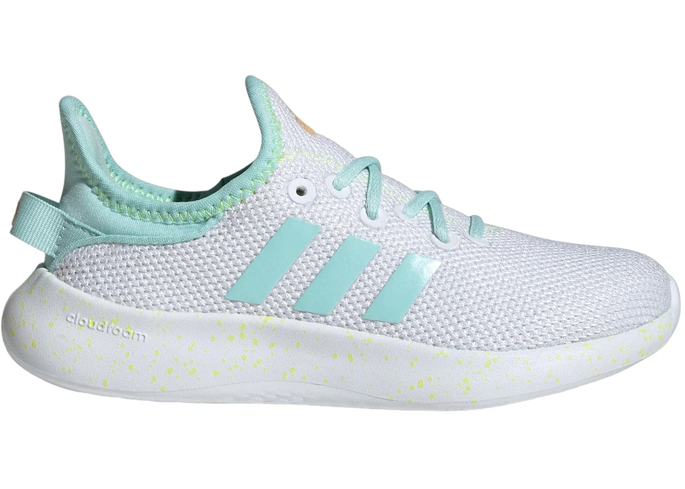 adidas Cloudfoam Pure Cloud White Semi Flash Aqua Pulse Lime (GS)