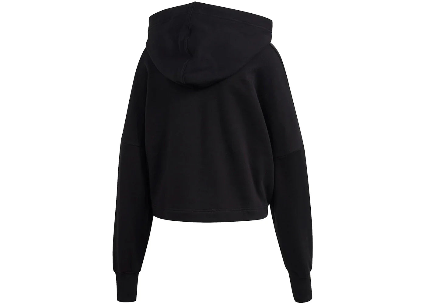 adidas Cropped Big Trifoil Pullover Hoodie Black/White
